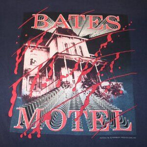 Vintage 90s Bates Motel T-Shirt Psycho Movie Tee Single Stitch. Made In USA